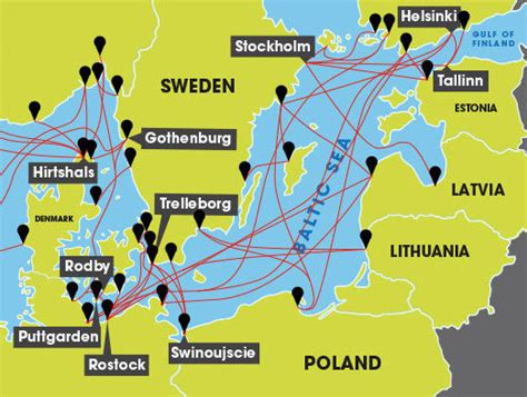 baltic ferry routes map.